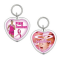 USA Acrylic Key Tag - Heart Shape - w/ Full Color Insert (2-1/8"x2-1/8")